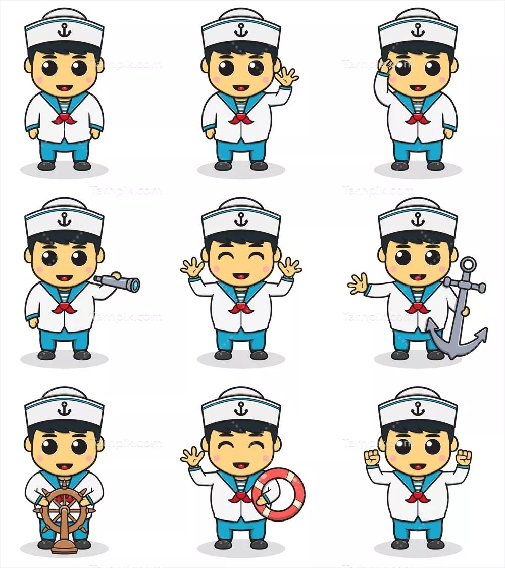 تصویر وکتوری از شخصیت پسر بچه دوستداشتنی در حال پوشیدن یک