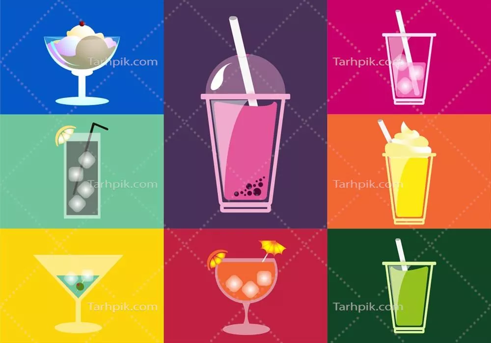 تصاویر وکتوری نوشیدنی‌ها برای پروژه‌های مختلف - قابل دانلود