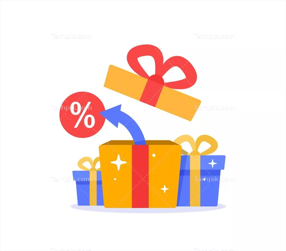 وکتور لوگوی طراحی شده با سبک خطی و جعبههای هدیه با روبان - طراحی آسان و مدرن