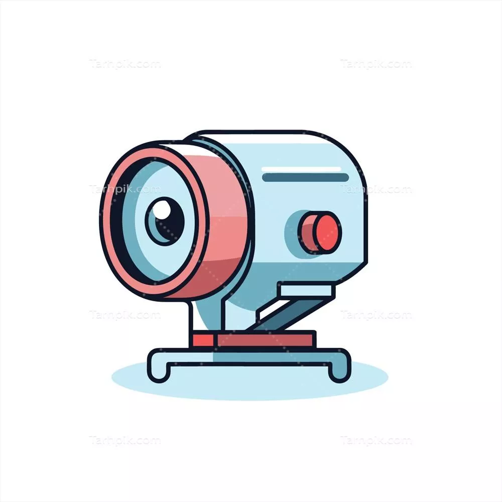 وکتور دوربین با لنز بالا که تصویری صاف را ثبت می‌کند