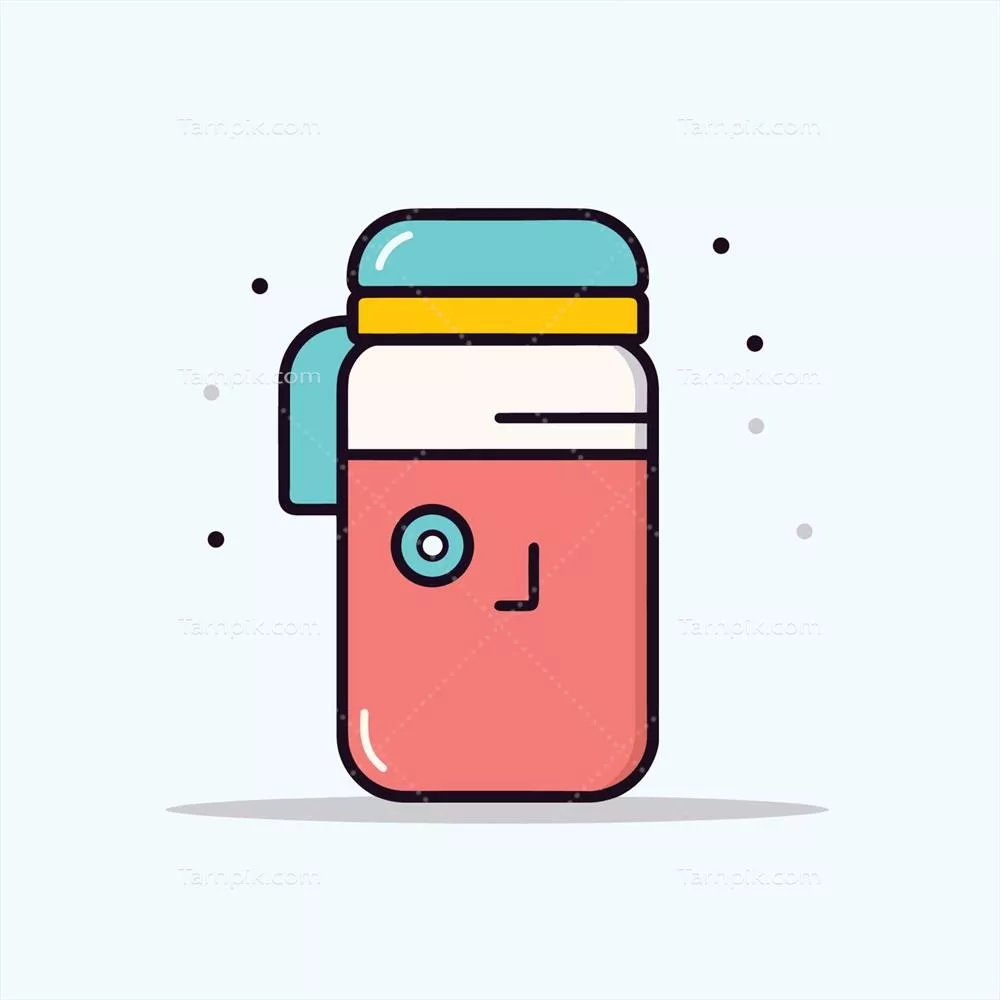 تصویر وکتور از یک شیشه دربسته پر از مایع