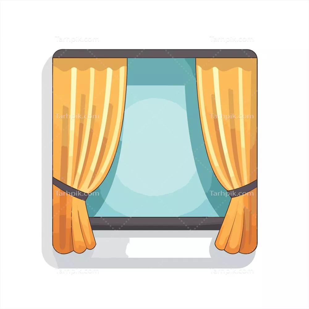 تصویر وکتوری از یک تلویزیون مسطح مدرن روی یک میز شیک و آراسته