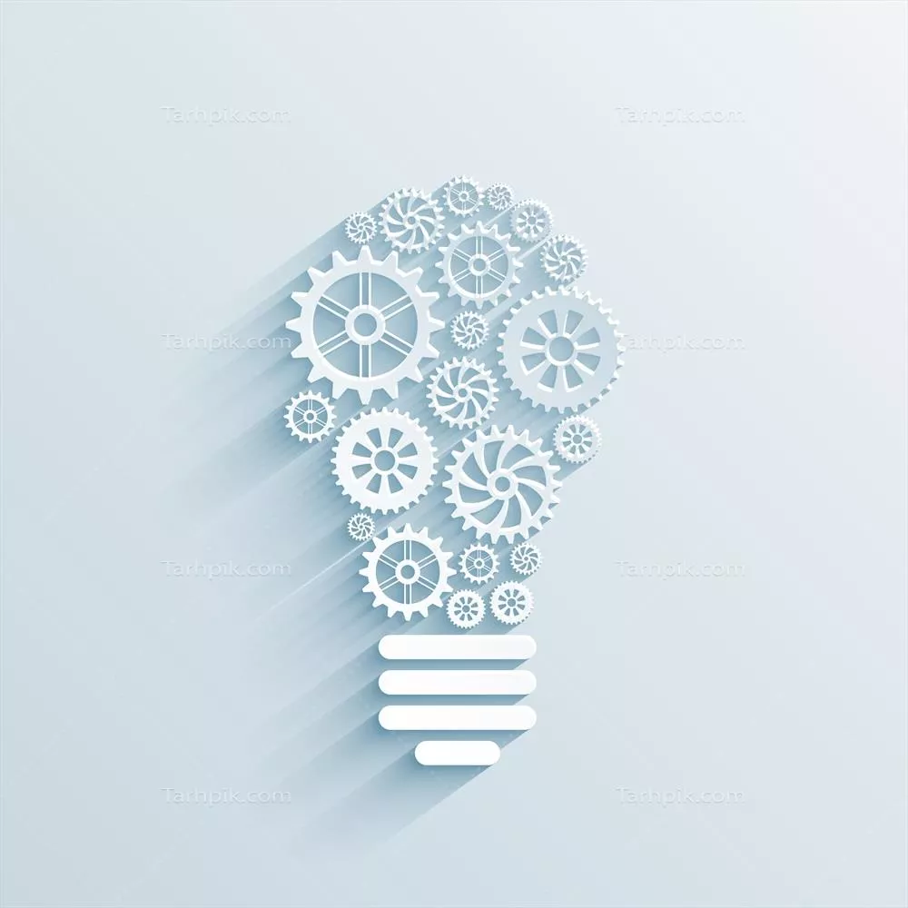 وکتور پیکرهبرداری لامپ با چرخ دندهها: مفهوم تعامل کسبوکار