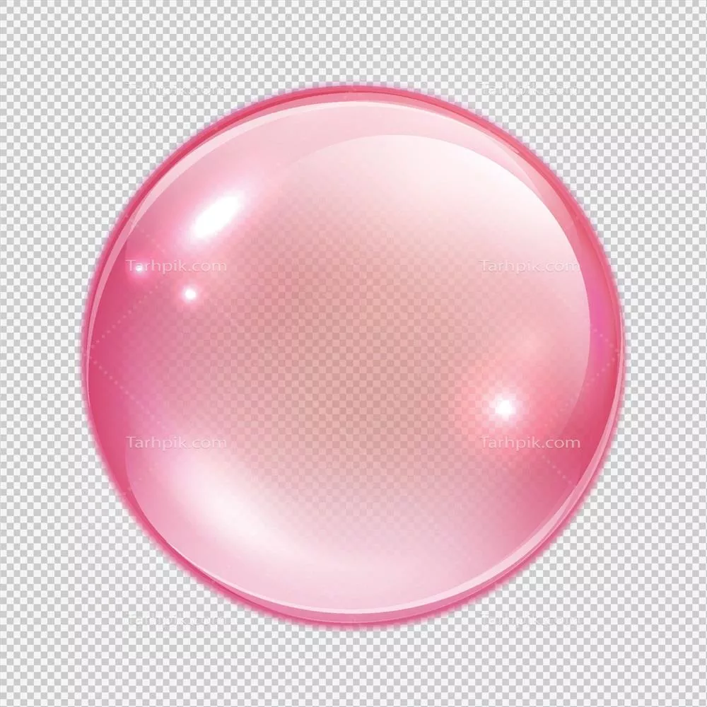 وکتور کره شیشه‌ای شفاف و صورتی با درخشندگی خاص در طراحی گرافیکی