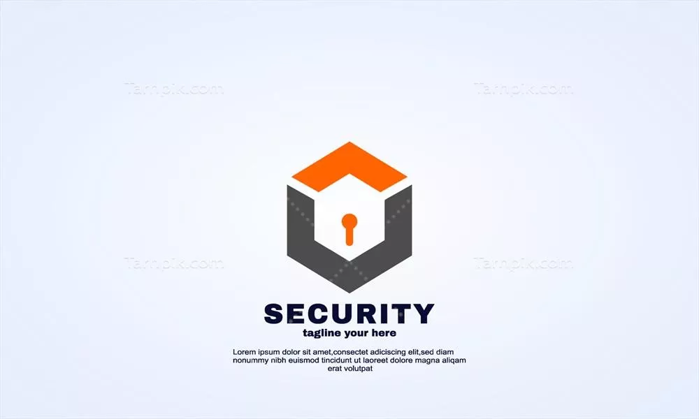 لوگوی امنیتی وکتور با آیکون قفل درون آن برای حفاظت دیجیتال