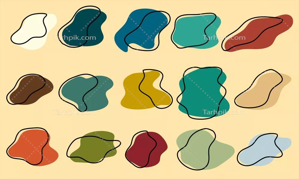 مجموعه وکتور پسزمینه مینیمالیستی با اشکال انتزاعی و ارگانیک