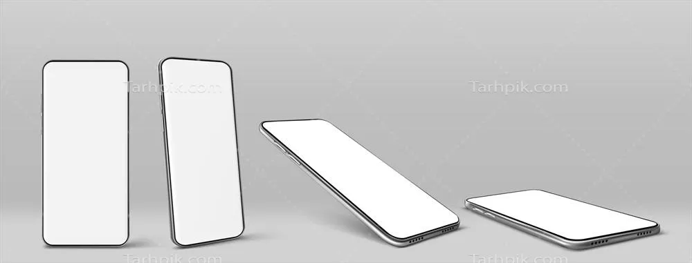 تصویر وکتوری از یک گوشی هوشمند با صفحه نمایش سفید خالی
