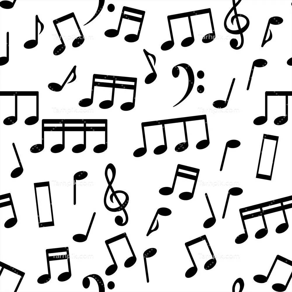 طرح پسزمینه وکتور تکراری با نُتهای موسیقی شاداب و بسیار جذاب