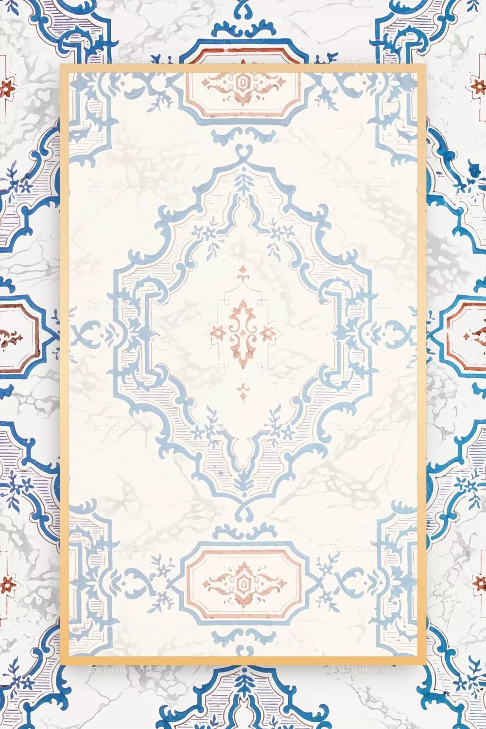 قاب طلا قدیمی با الگوهای انتزاعی - طراحی و وکتور هنری