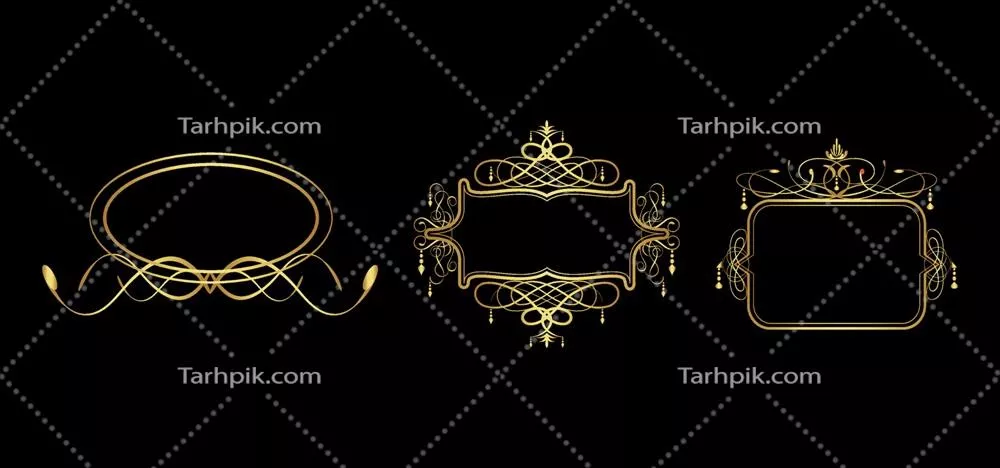 الگوهای وکتور فریمهای طلایی وینتج برای طراحی زیبا و خاص