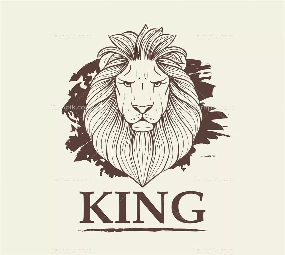 طرح وکتور شیر عتیقه با پسزمینه شعار و طراحی خاص