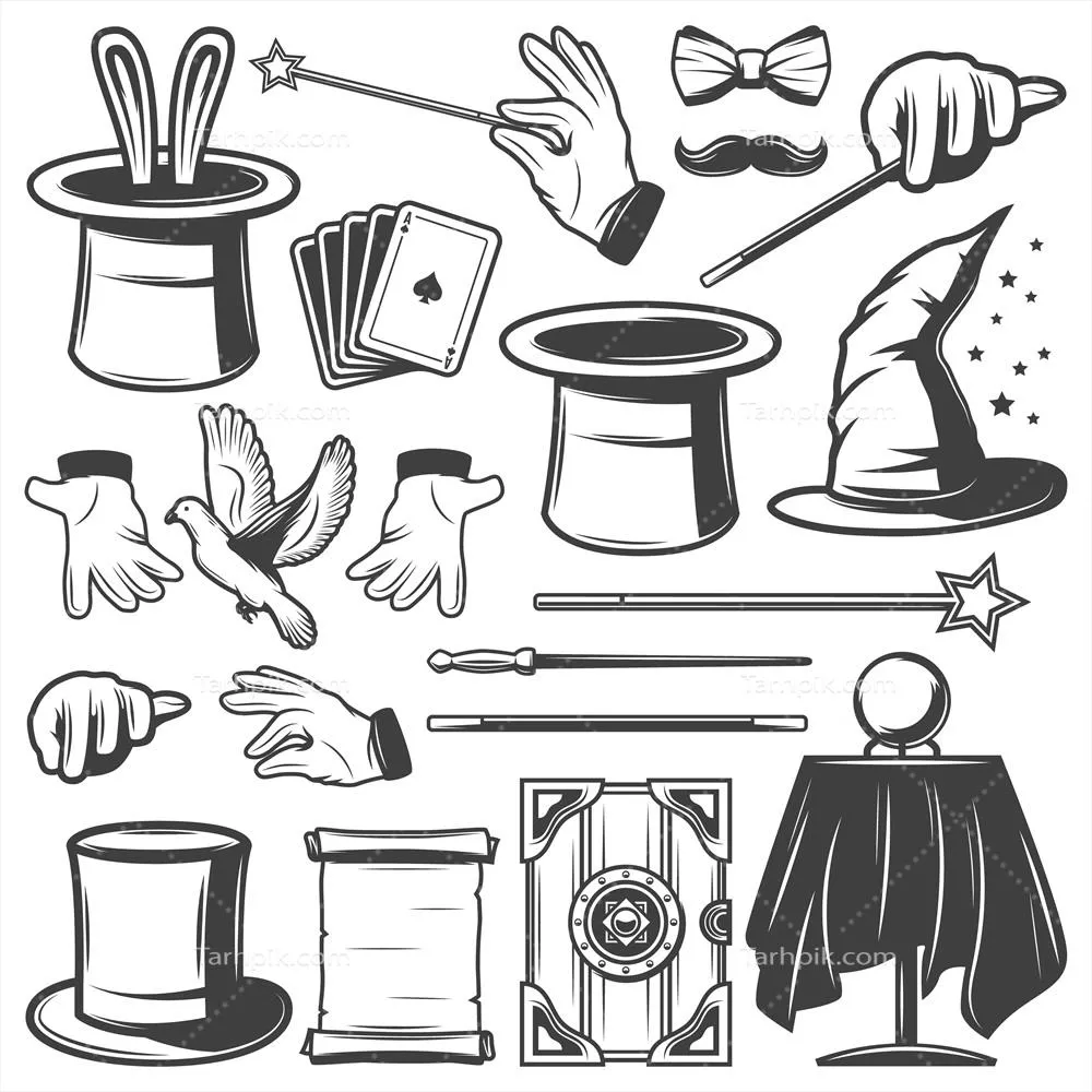 مجموعه المان های وکتور جادو وillusion های قدیمی و نایاب