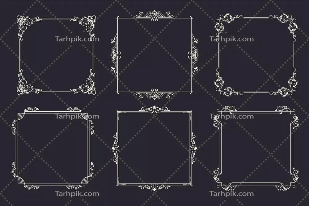 مجموعه وکتور قابهای زینتی ونتیج با طراحیهای خاص و شیک