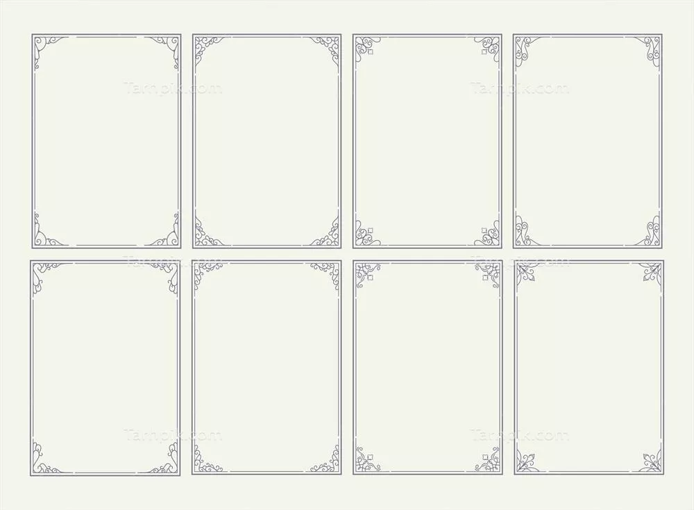 وکتور کلکسیون قابهای تزئینی و قدیمی با قاب تزئینی خاکستری