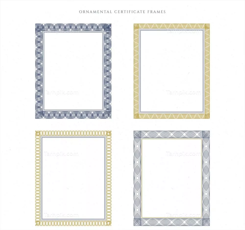 طرح وکتور قاب گواهینامه با طراحی وینتج و کلاسیک