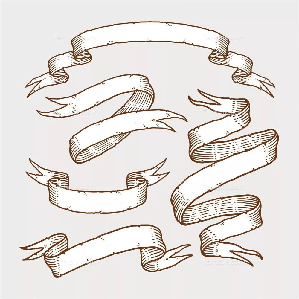 وکتور مجموعه دست‌کشیده بنرهای نوار قدیمی - طراحی شده با دقت و زیبایی