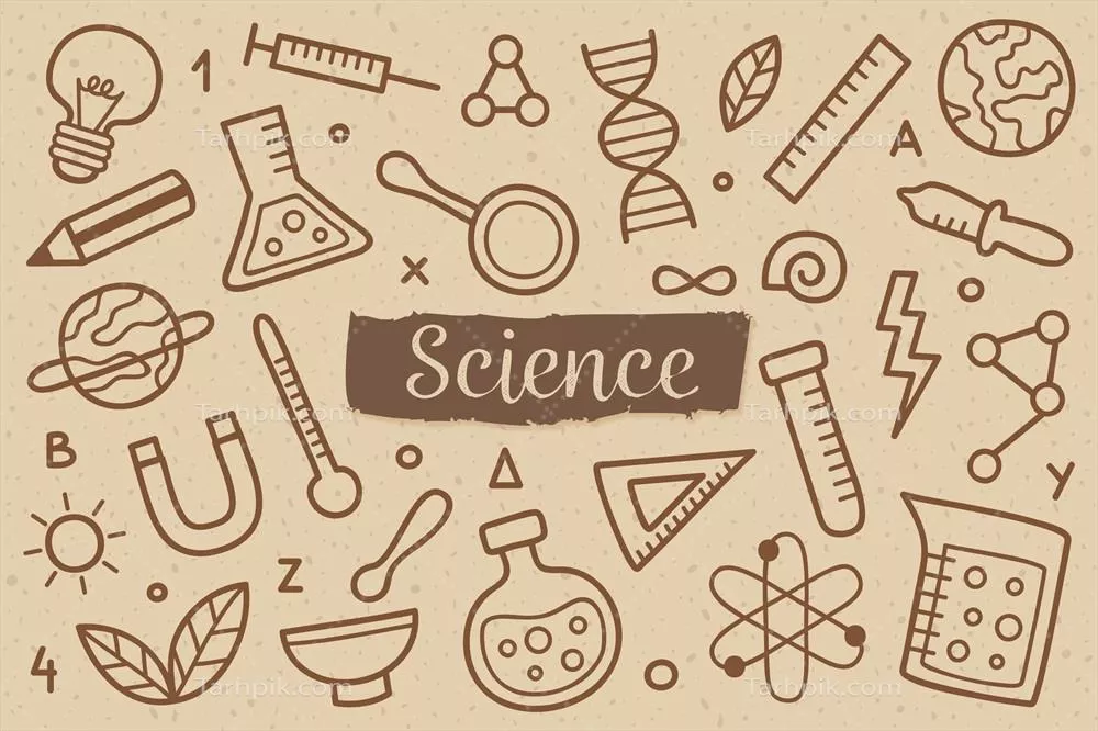پسزمینه وکتور علمی قدیمی با طراحی و جزئیات منحصر به فرد