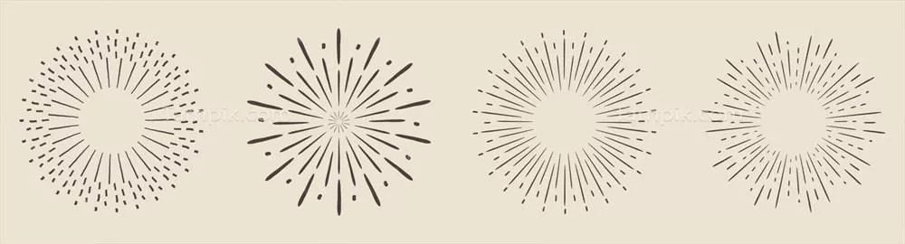 طراحی وکتور لوگوهای وینتج و رترو با الهام از شعاع‌های ستاره‌ای