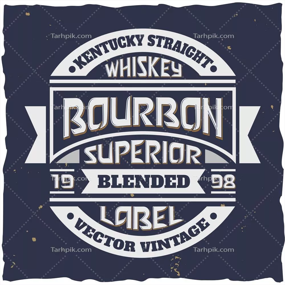 برچسب بطری ویسکی بلندی ممتاز با طراحی کلاسیک و وکتور ویژه