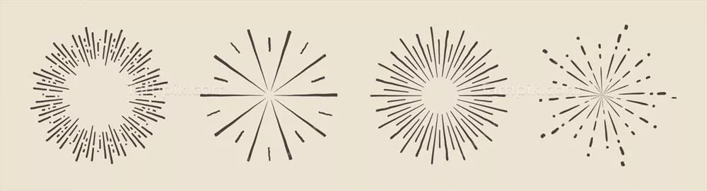 وکتور مجموعه وینتیج سونبرست: درخشش پرتوهای خورشید و آتشبازیهای رنگین