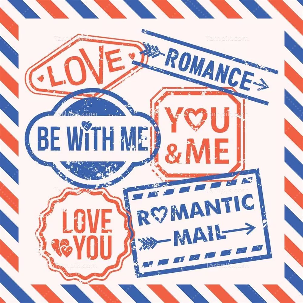 وکتور مجموعه تمبرهای عروسی قدیمی برای پروژهی بعدی شما