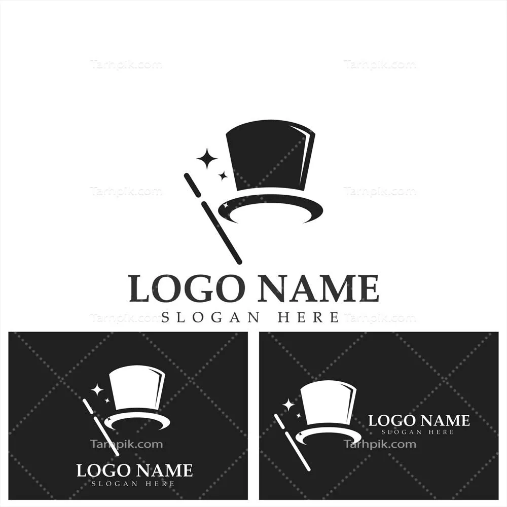 الگوی وکتور آیکون جادوگری با عصا و کلاه جادوگر