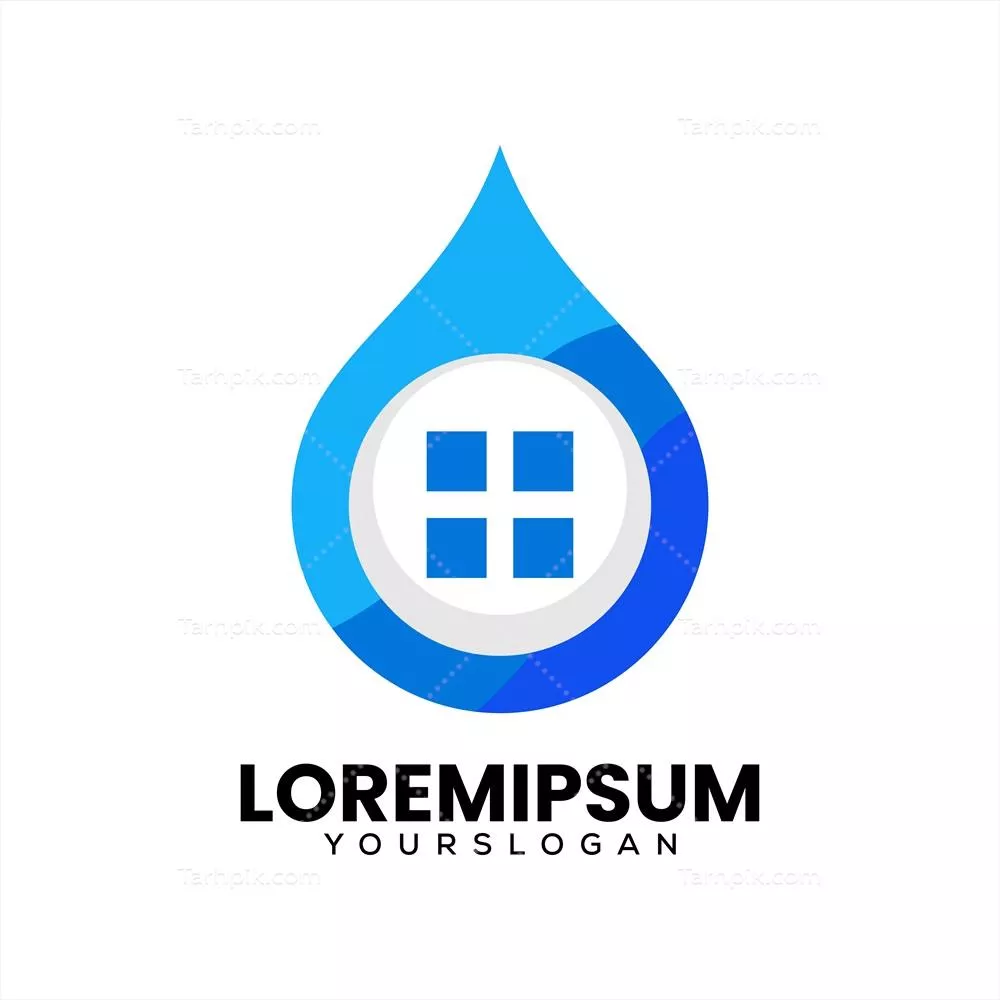 طراحی لوگوی آب برای خانه - طرح وکتور با کیفیت بالا