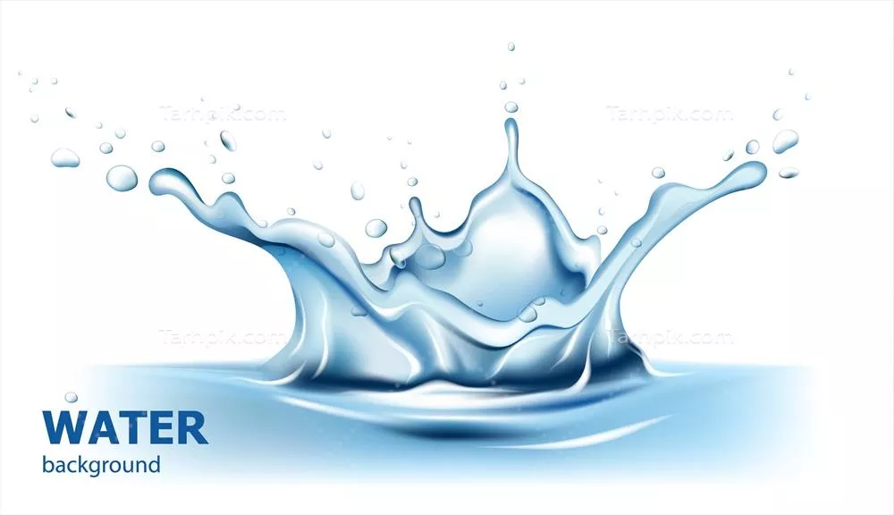 طراحی وکتور زمینه پاشش آب با بازتاب زیبا و جذاب