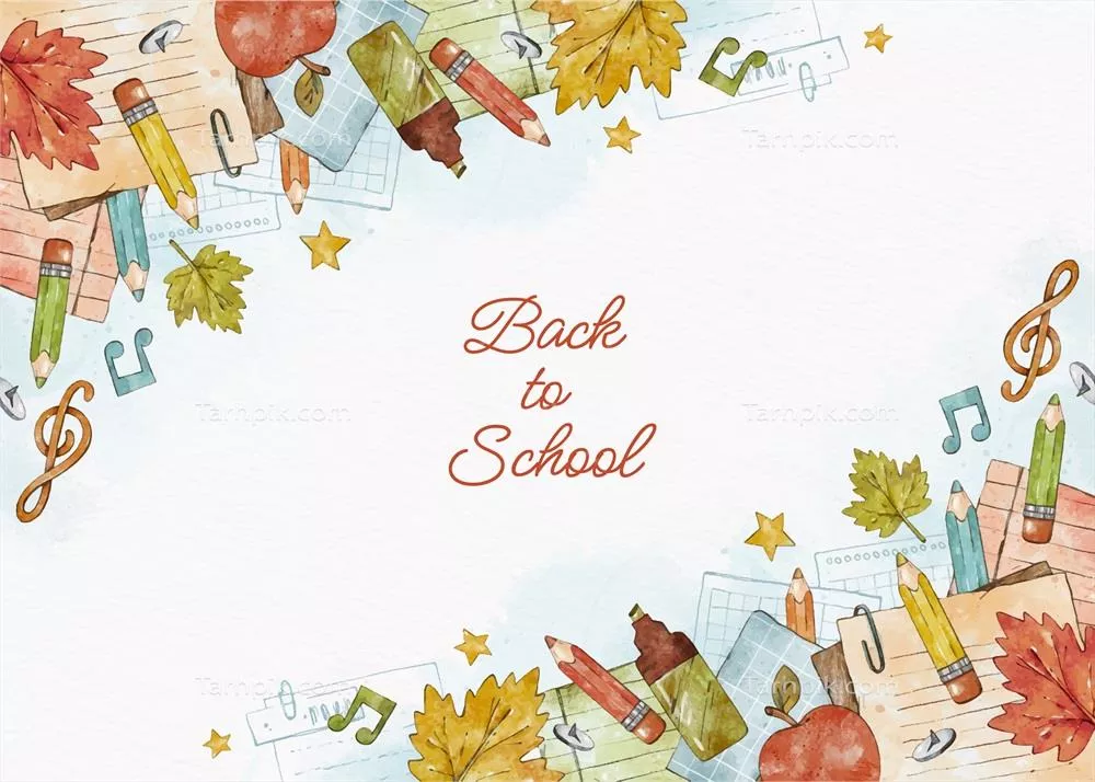 پسزمینه آبرنگی برای بازگشت به مدرسه - وکتورهای جذاب