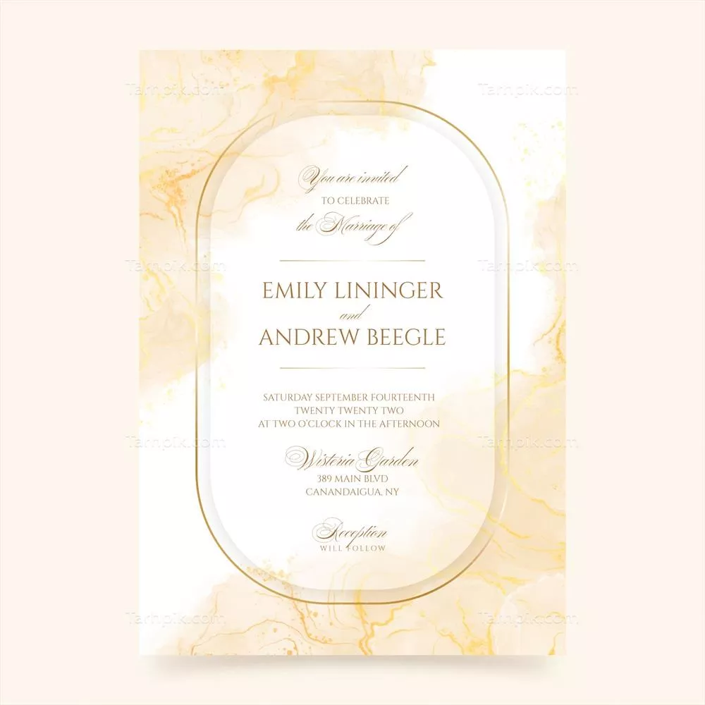 دعوتهائی عروسی رسمی با طراحی آبرنگی و وکتور برای جشن فرحناک