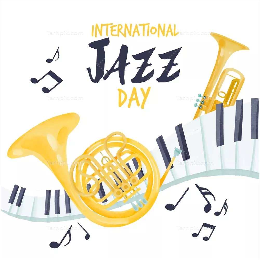 طراحی وکتور آبرنگی روز بین المللی جاز: جشنواره موسیقی جهانی