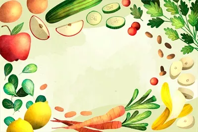 وکتور بستر طراحی گرافیکی با آبرنگ برای روز جهانی گیاهخواران
