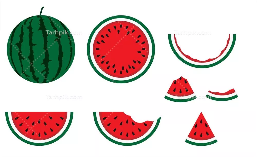 وکتور دسر خوشمزه هندوانه: یک انتخاب تهیه شده از طبیعت برای گیاه‌خواران