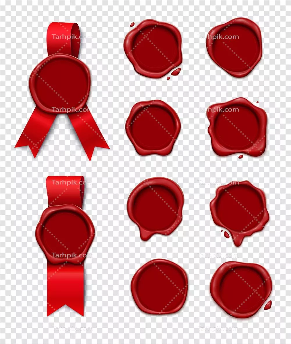 وکتور مجموعه شمع مهر واقعی و سه بعدی با طرح های دایره خالی و شفاف