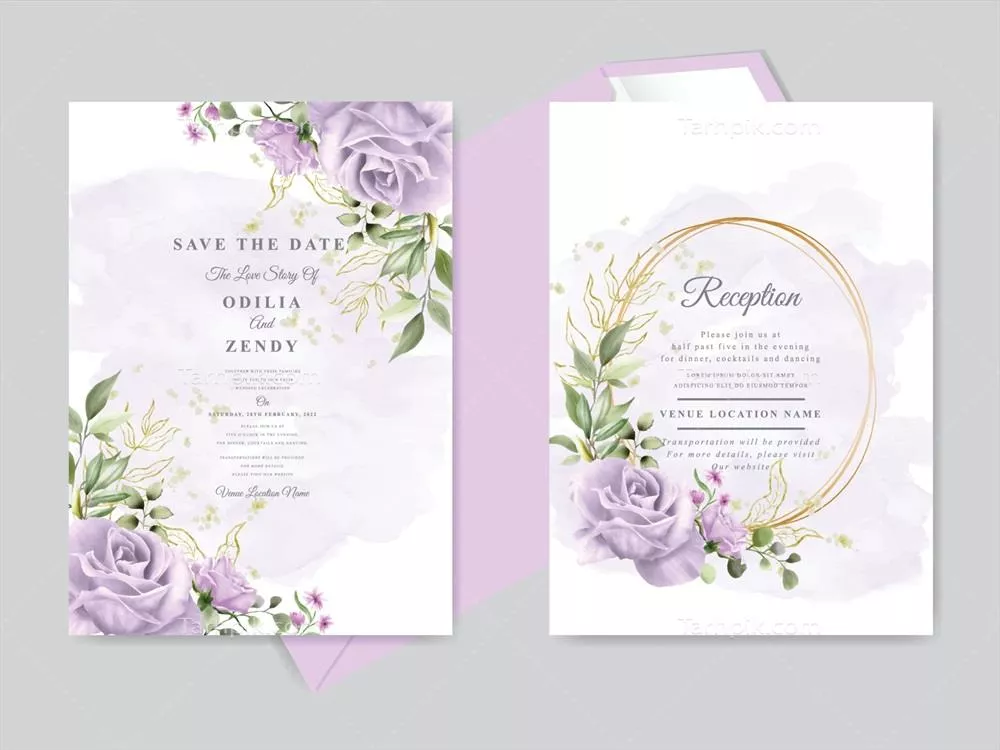 وکتور مجموعه الگوهای کارت دعوت عروسی با طراحی های elegant و مدرن