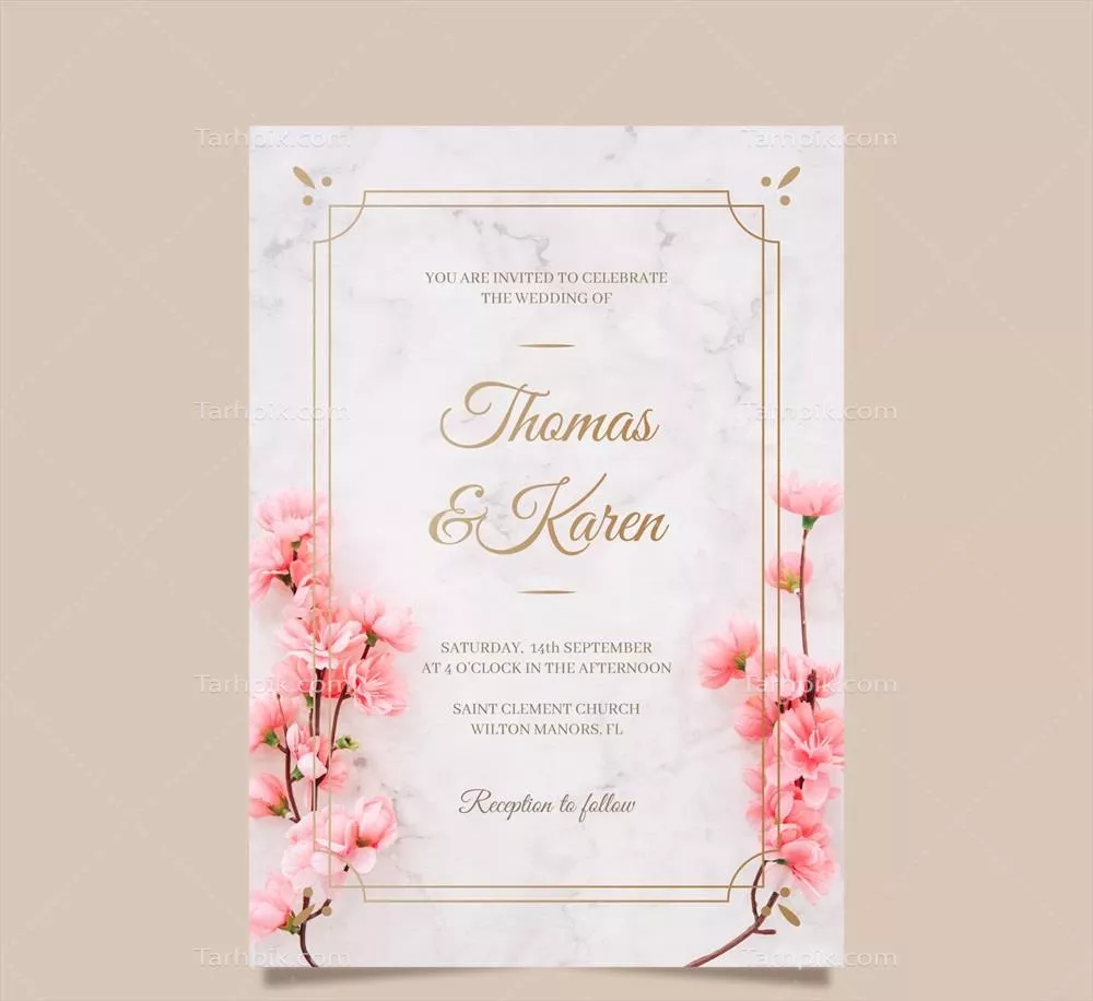 کارت دعوت عروسی با طراحی وکتور زیبا و منحصر به فرد