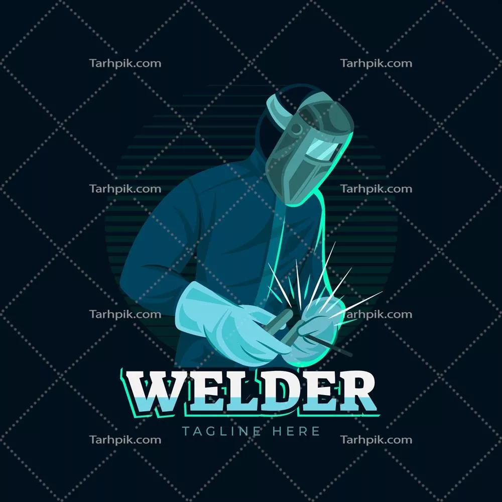 طرح لوگوی جوشکار با جزئیات - وکتور قابل دانلود