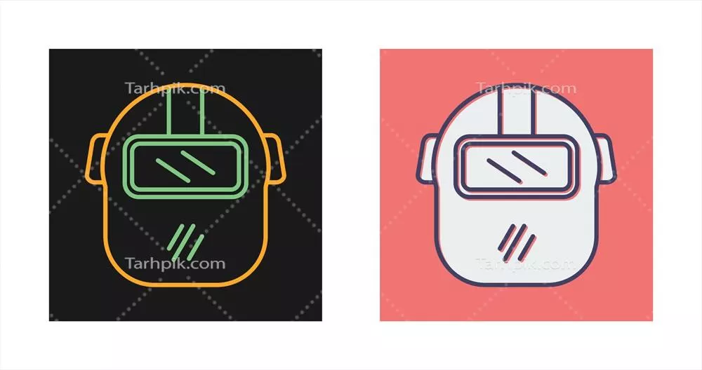 آیکون وکتور ماسک جوشکاری برای طراحی گرافیکی و شناسایی صنعت جوشکاری