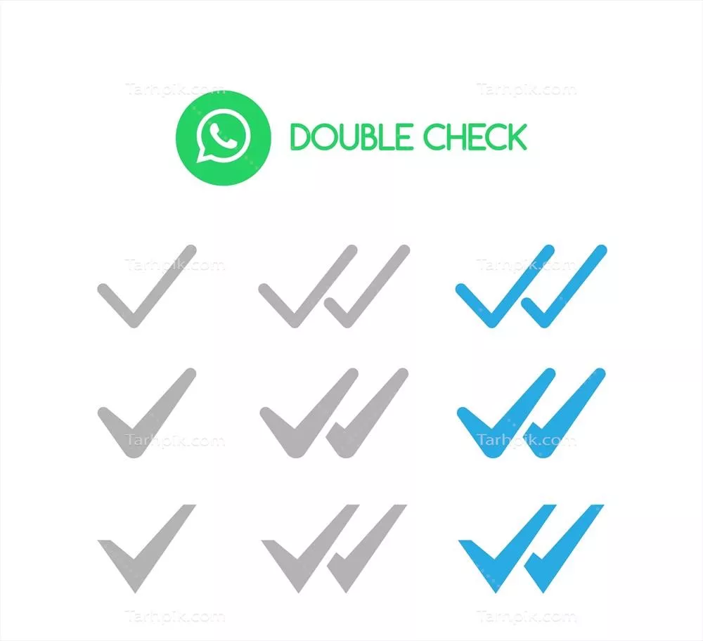 طراحی وکتور دکمه تأیید دوگانه واتساپ برای کاربردهای دیجیتال