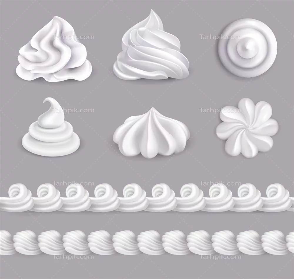 ست وکتوری خامه زده شده با طراحی منحصر به فرد برای استفاده در پروژه‌ها