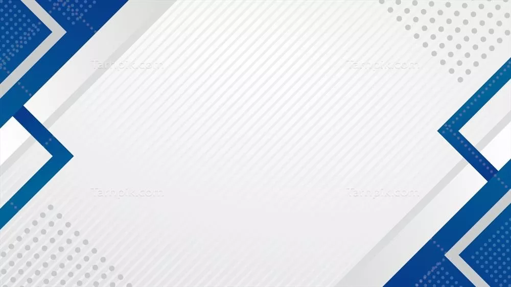 وکتور پسزمینه سفید با الگوهای هندسی آبی و خطوط سفید متنوع