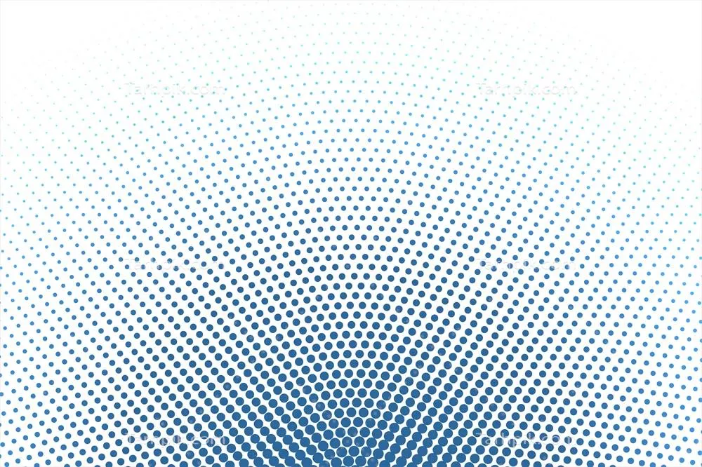پسزمینه سفید با زمینه نقطهای آبی گرد - وکتور طراحی گرافیکی