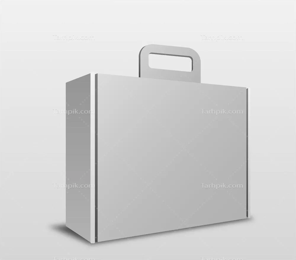 الگو وکتور جعبه سفید با دسته برای طراحی خلاقانه