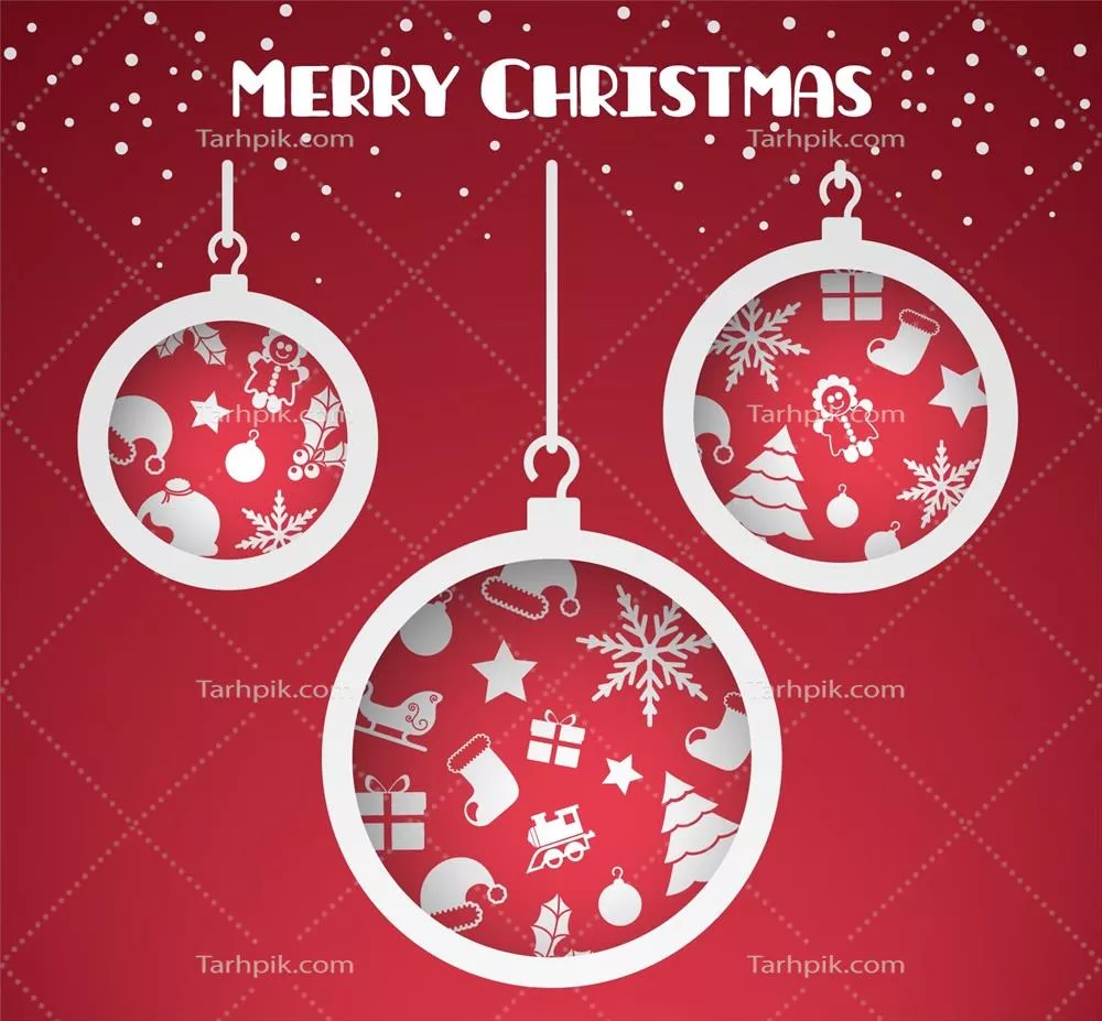 پسزمینه وکتور تزئینات سفید کریسمس با خلق و خوی جشنواره