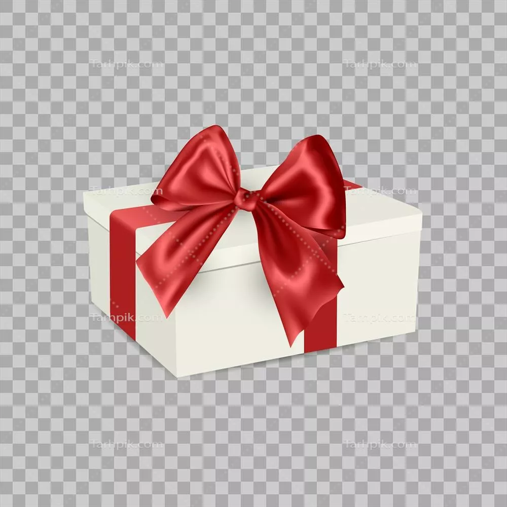 وکتور جعبه هدیه سفید با روبان زیبا - هدیه‌ای خاص و شگفت‌انگیز