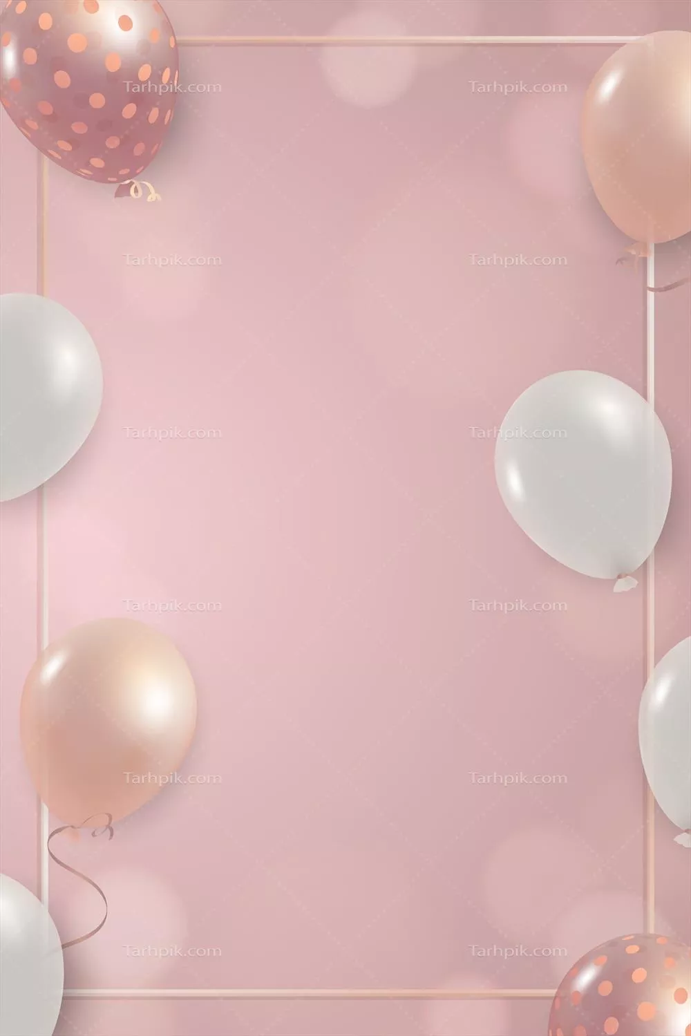 وکتور طراحی گرافیکی فریم با بادکنک های سفید و صورتی با کیفیت بالا