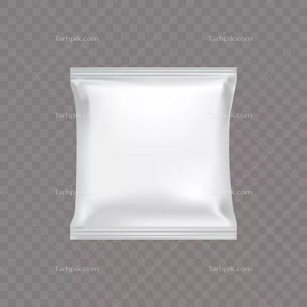 وکتور بسته‌بندی پلاستیکی سفید مربعی برای مواد غذایی - طراحی و الگوهای چاپی
