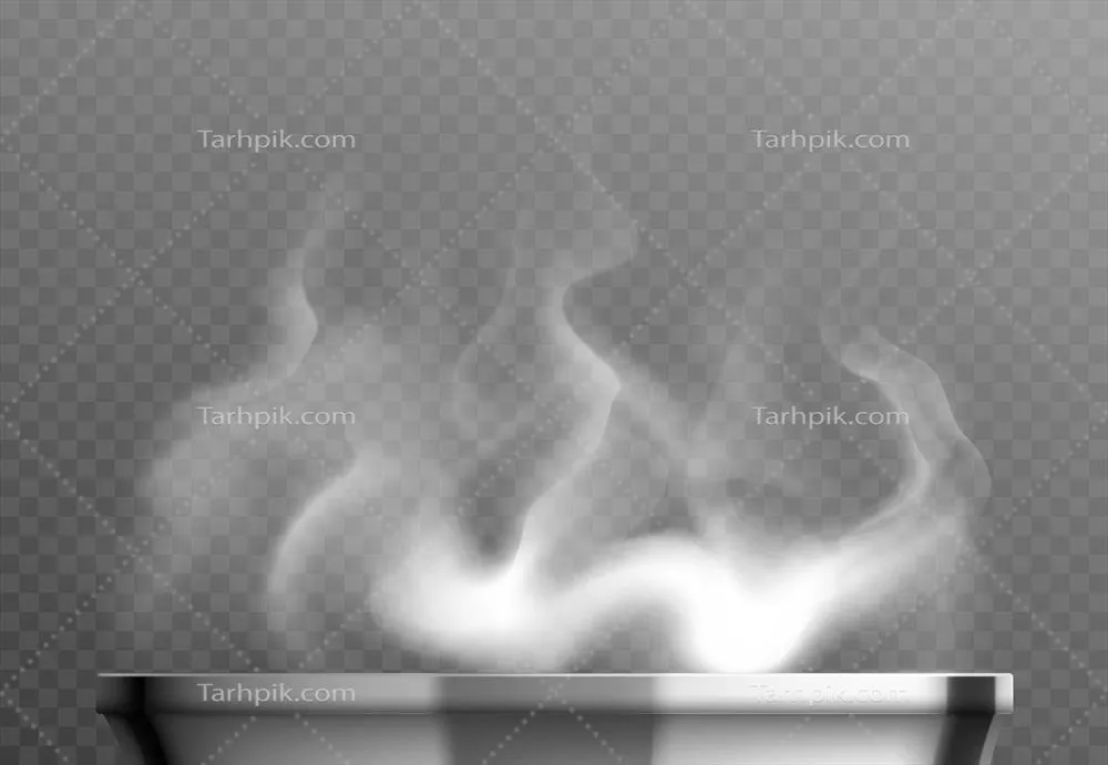 مفهوم طراحی واقعگرایانه تابه بخار سفید با پسزمینه شفاف و وکتور