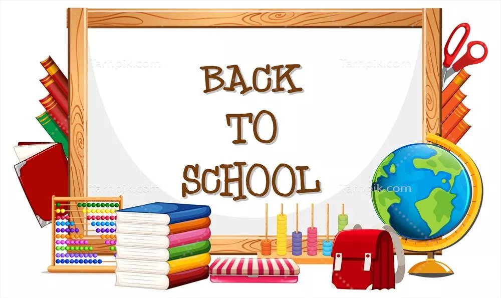 وکتور تصویر تخته سفید و بازگشت به مدرسه با طراحی جالب و مدرن