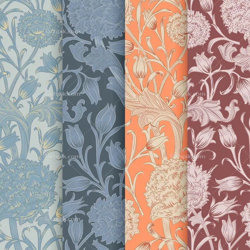 طرح وکتور گل وحشی توسط ویلیام موریس - زیبایی طبیعی هنر دکوراتیو